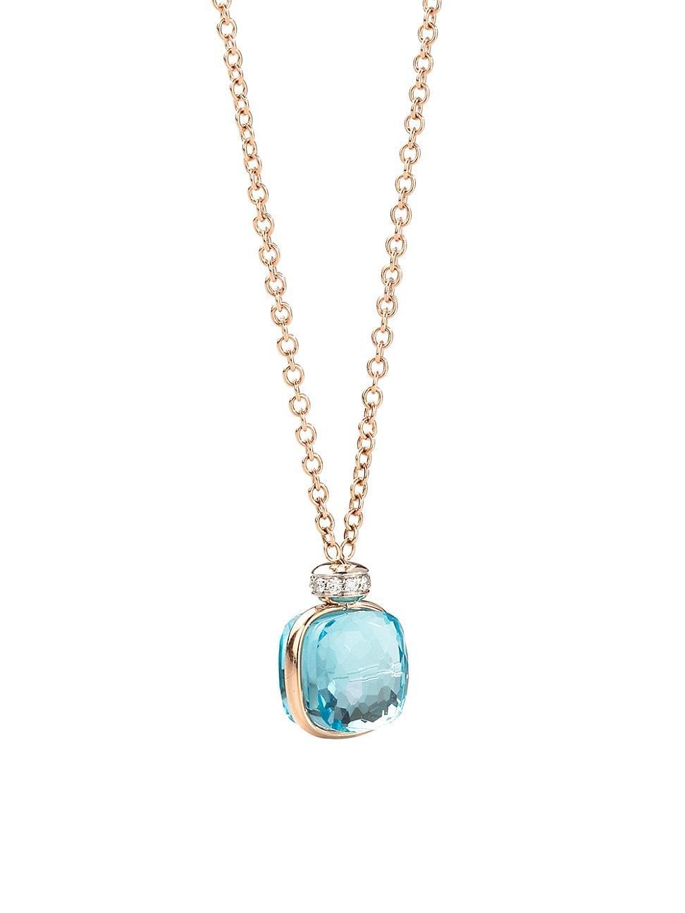 Womens Nudo Two-Tone 18K Gold, Sky Blue Topaz & Diamond Necklace Product Image