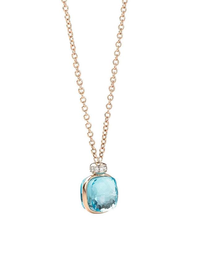 Womens Nudo Two-Tone 18K Gold, Sky Blue Topaz & Diamond Necklace Product Image