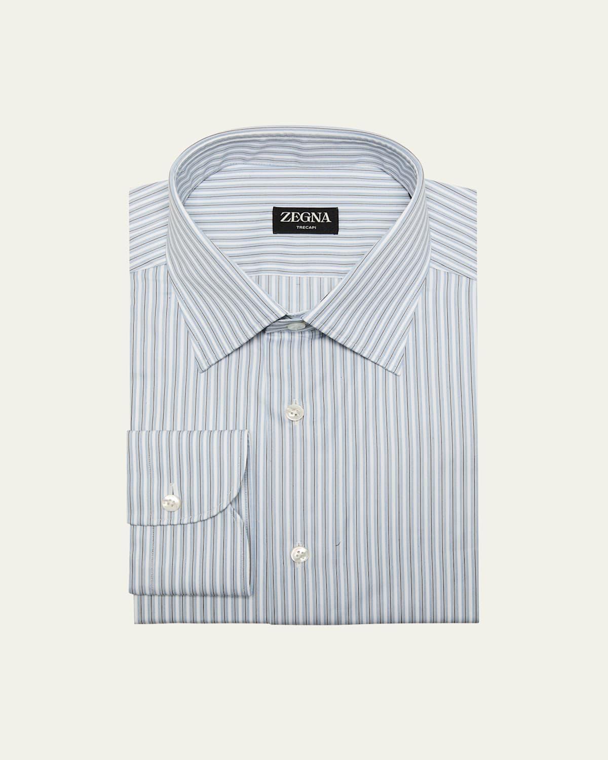 Mens Trecapi Cotton Multi-Stripe Dress Shirt Product Image