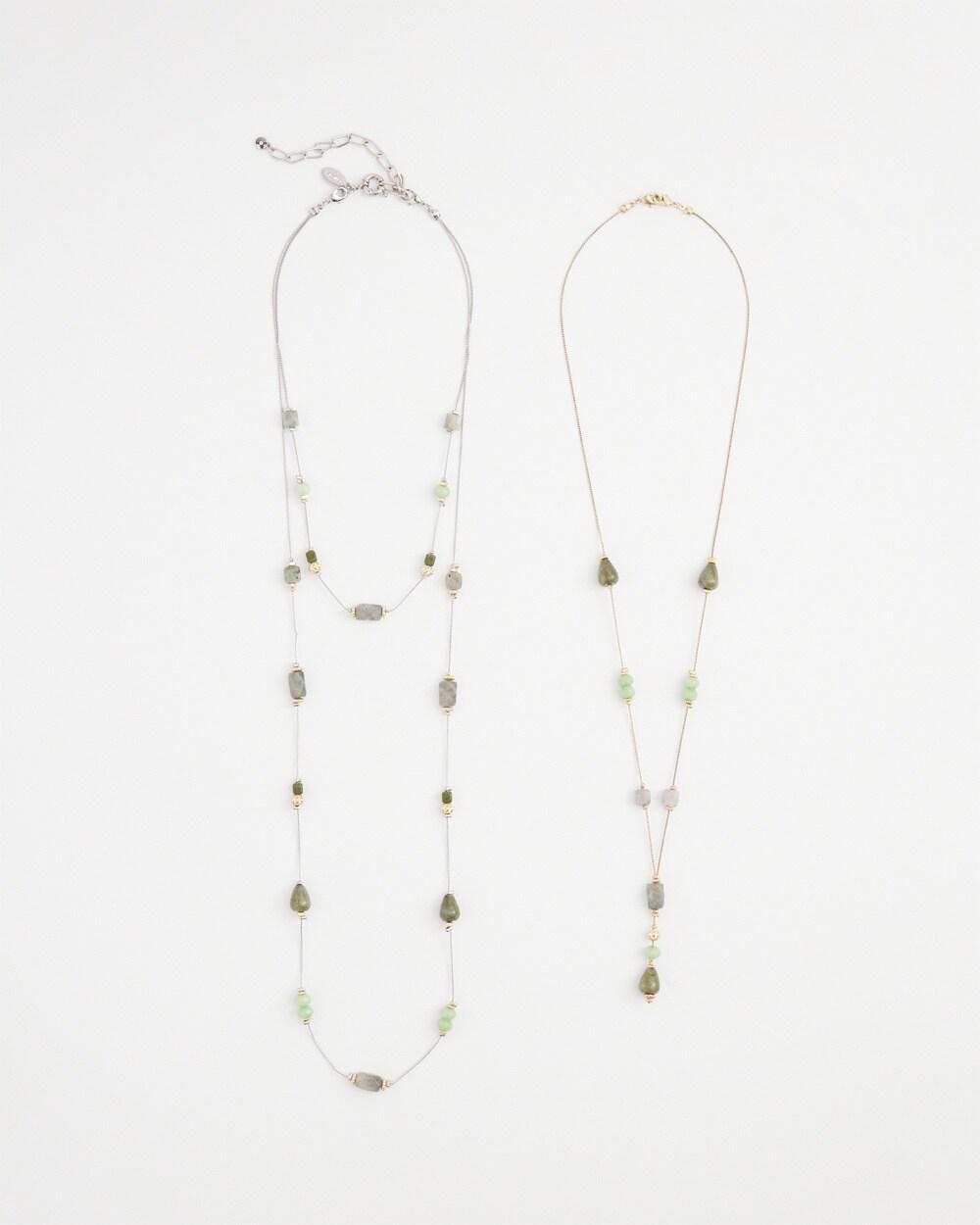 Natural Stone Layered Convertible Necklace Product Image