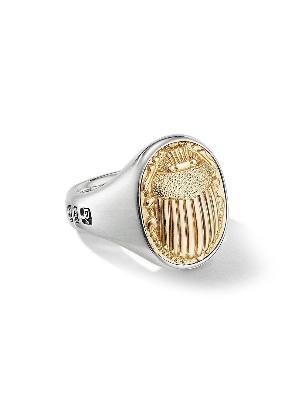 Mens Petrvs Scarab Signet Ring in Sterling Silver Product Image