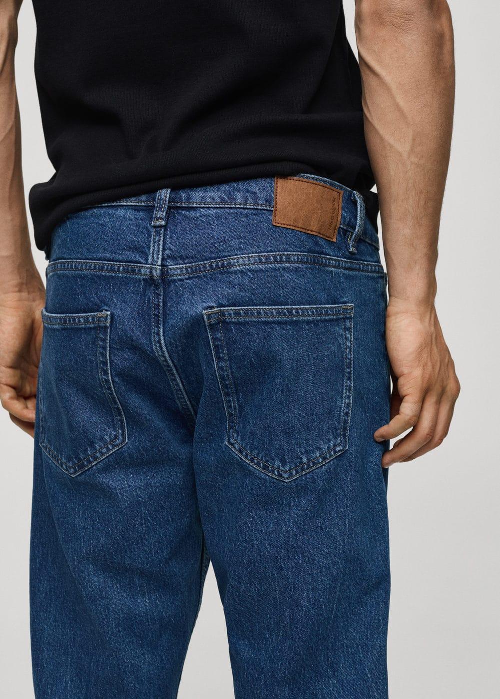 MANGO MAN - Ben tapered cropped jeans dark blueMen Product Image