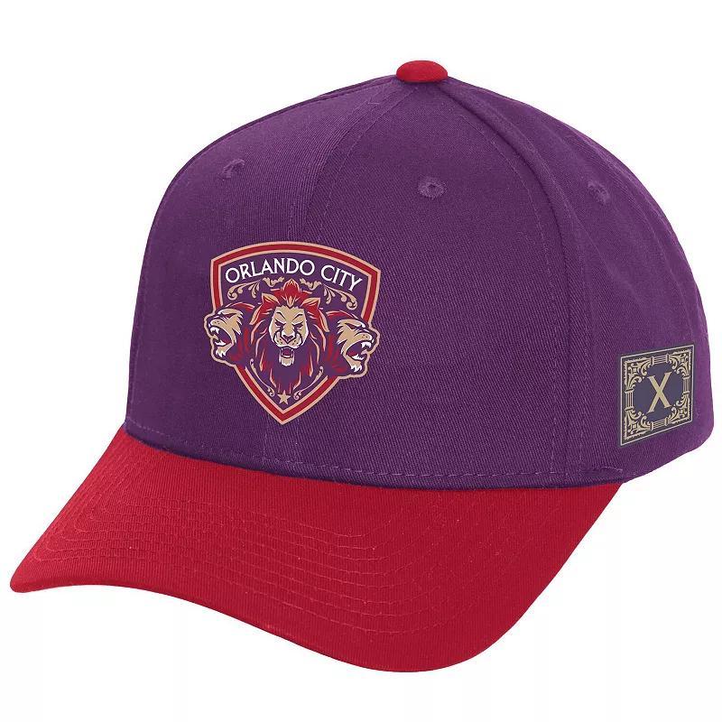 Mens Mitchell & Ness Purple Orlando City SC 10th Anniversary Pro Snapback Hat Product Image