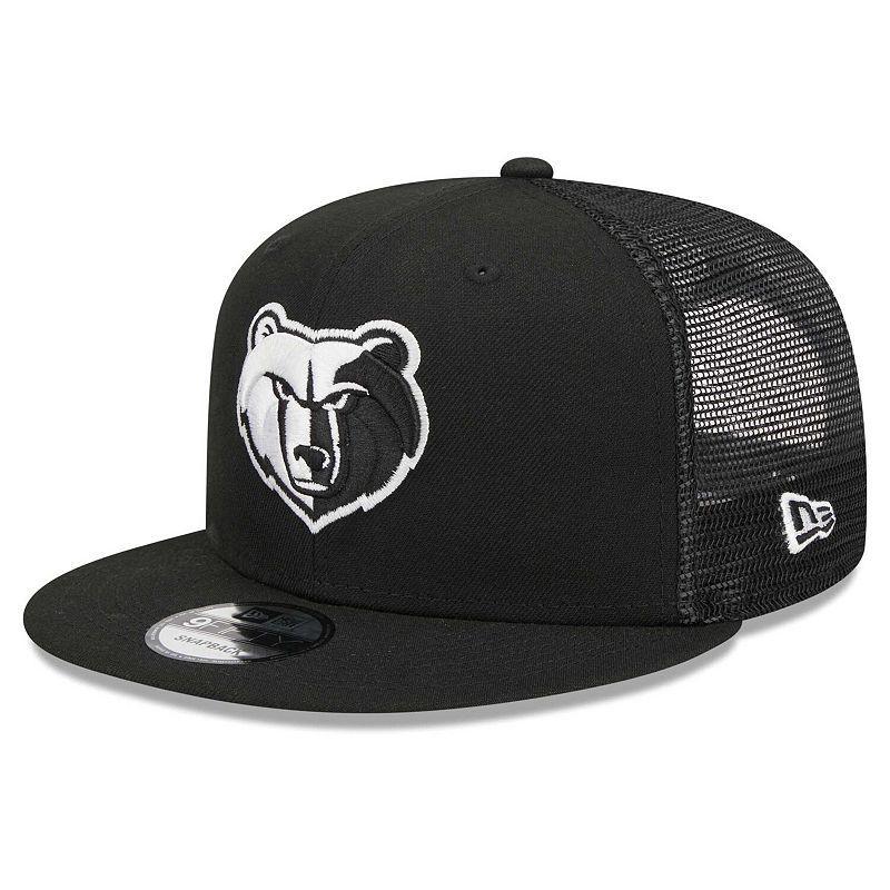 Mens New Era Black Memphis Grizzlies Evergreen 9FIFTY Trucker Snapback Hat Product Image