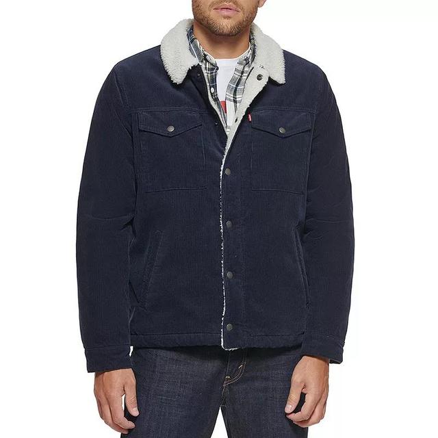 Mens Levis Corduroy Sherpa-Lined Jacket Blue Product Image