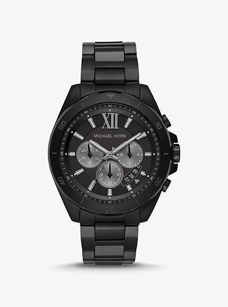 Michael Kors Brecken Chronograph Black Stainless Steel Watch Product Image