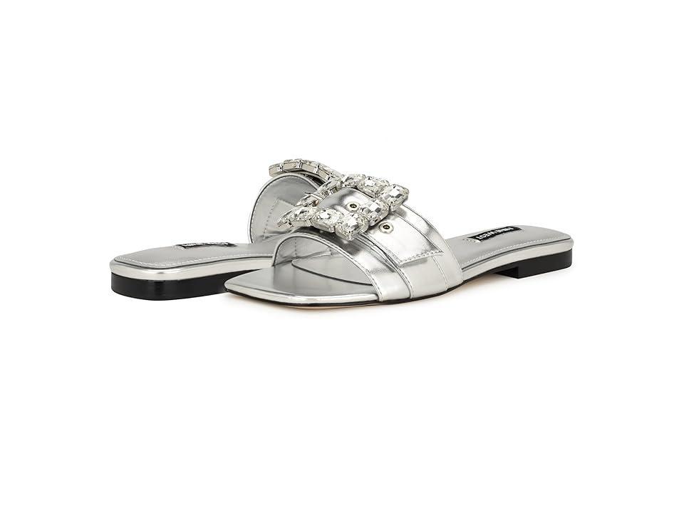 Nine West Matter Slip-on Embellished Womens Flat Sandals Product Image