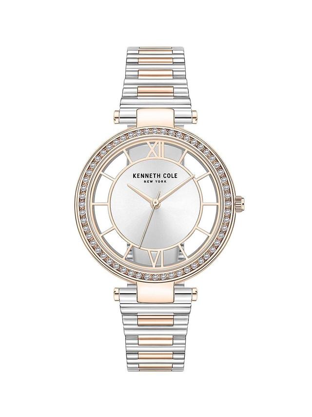 Womens Transparency Two-Tone Stainless Steel & Crystal Bracelet Watch/34MM Product Image