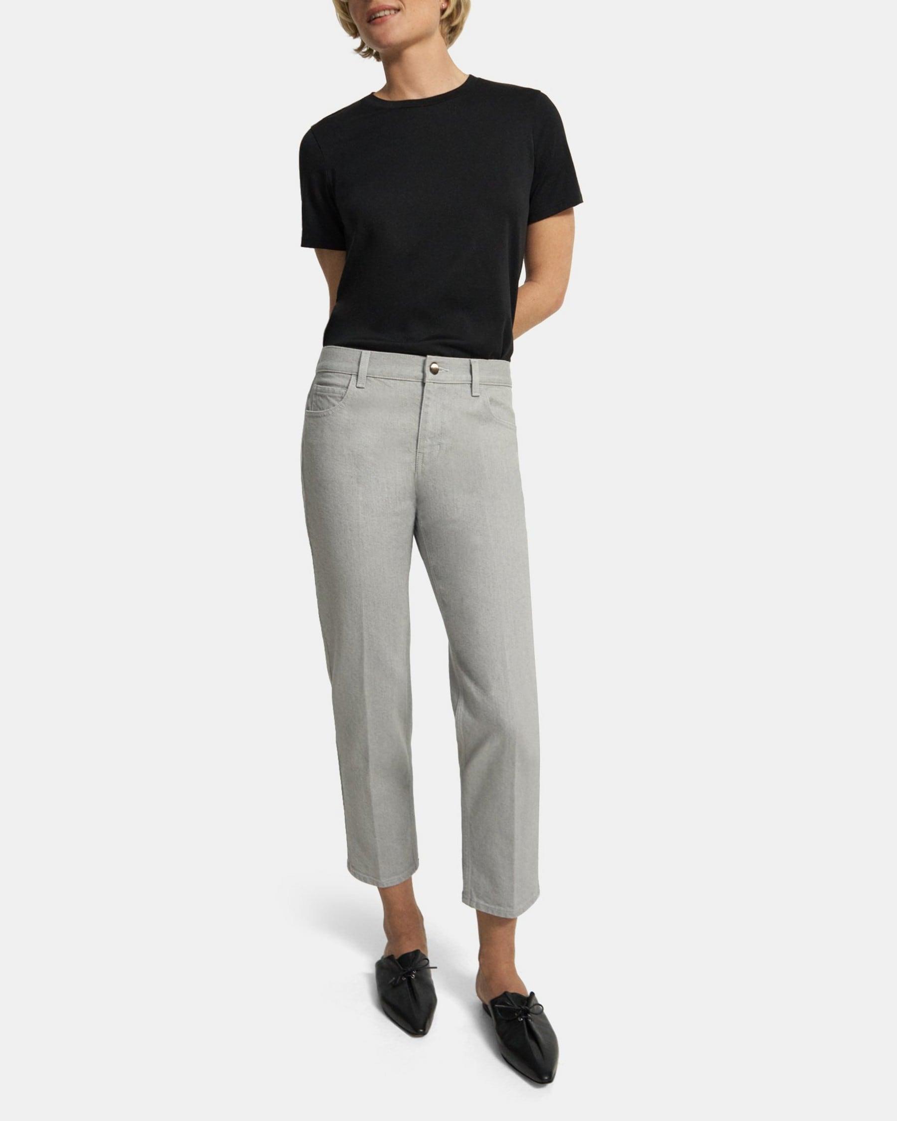 Slim Cropped Pant in Dyed Denim Product Image