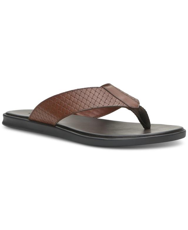 Vince Camuto Waylyn Leather Thong Sandal (Cognac) Men's Shoes Product Image