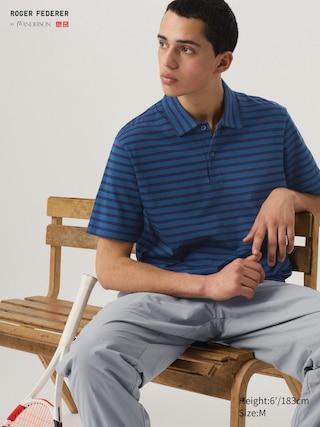 Mens Airism Polo Shirt Blue Small UNIQLO US Product Image