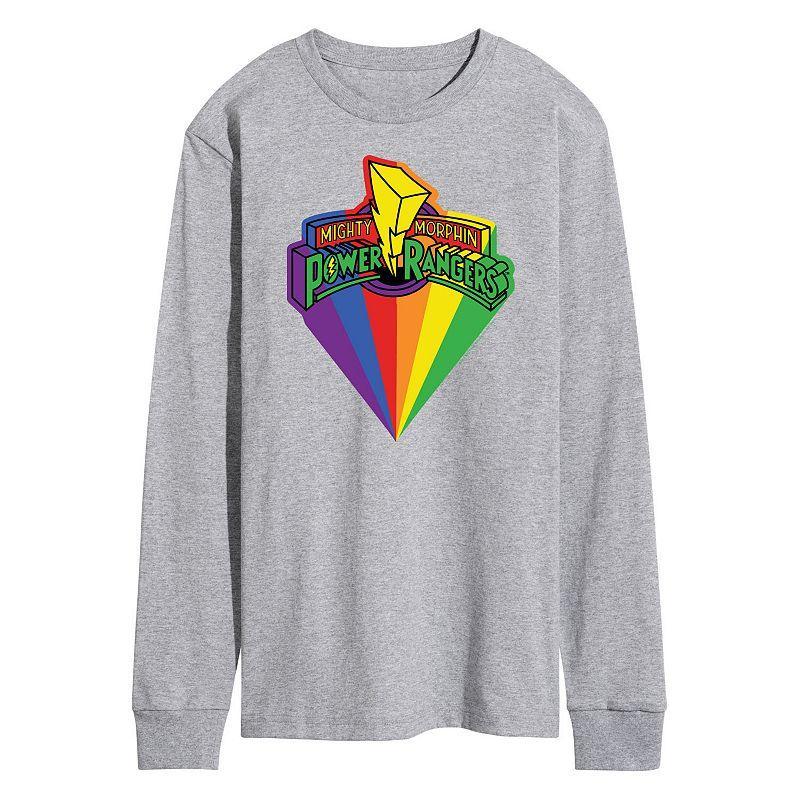 Mens Power Rangers Retro Pride Logo Long Sleeve Graphic Tee Product Image