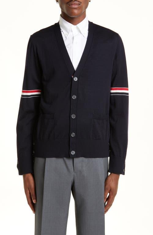 Thom Browne Mens Stripe Armbands Merino Wool Cardigan Product Image