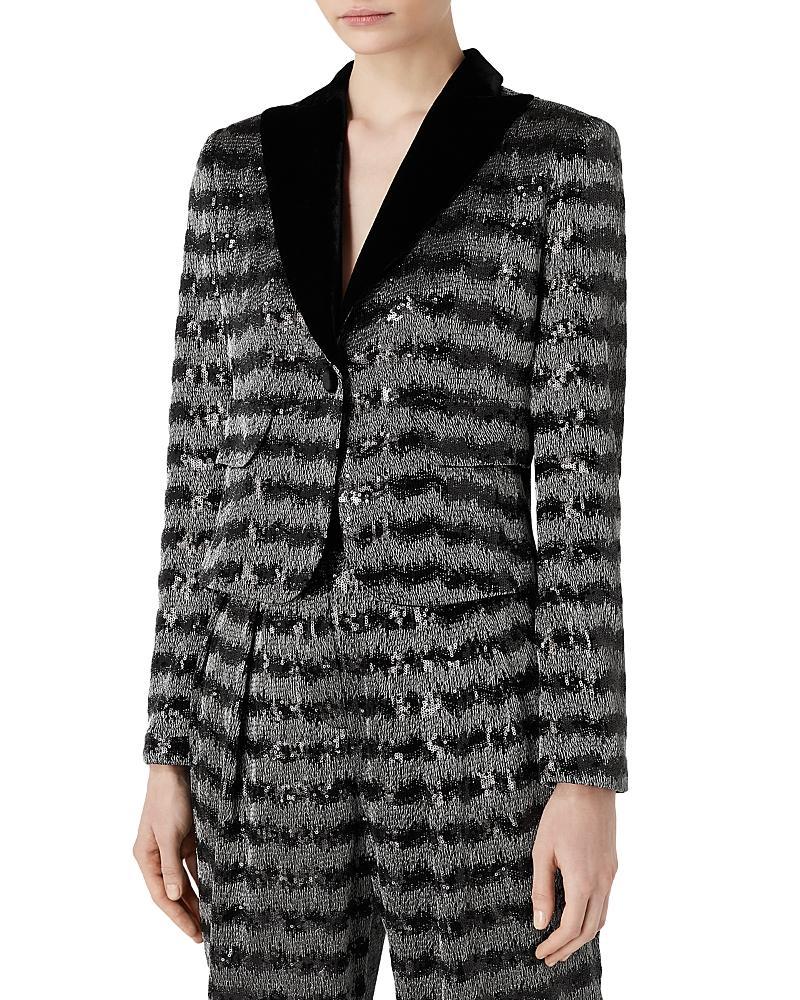 Womens Chevron Sequined Blazer Product Image