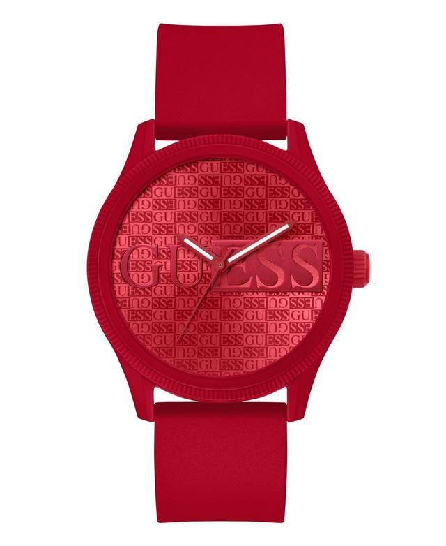 Guess Mens Analog Red Silicone Watch 45mm Product Image