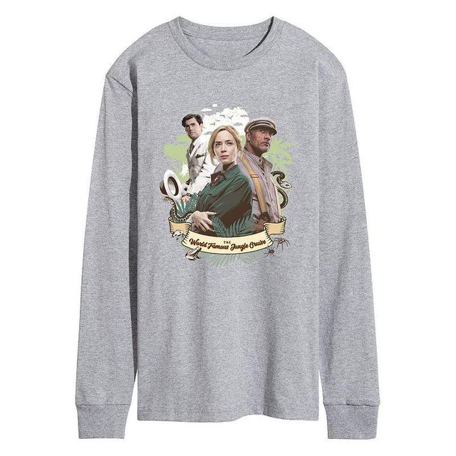 Disneys Jungle Cruise Mens Poster Long Sleeve Graphic Tee Med Grey Product Image