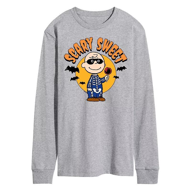 Mens Peanuts Halloween Scary Sweet Long Sleeve Graphic Tee Product Image