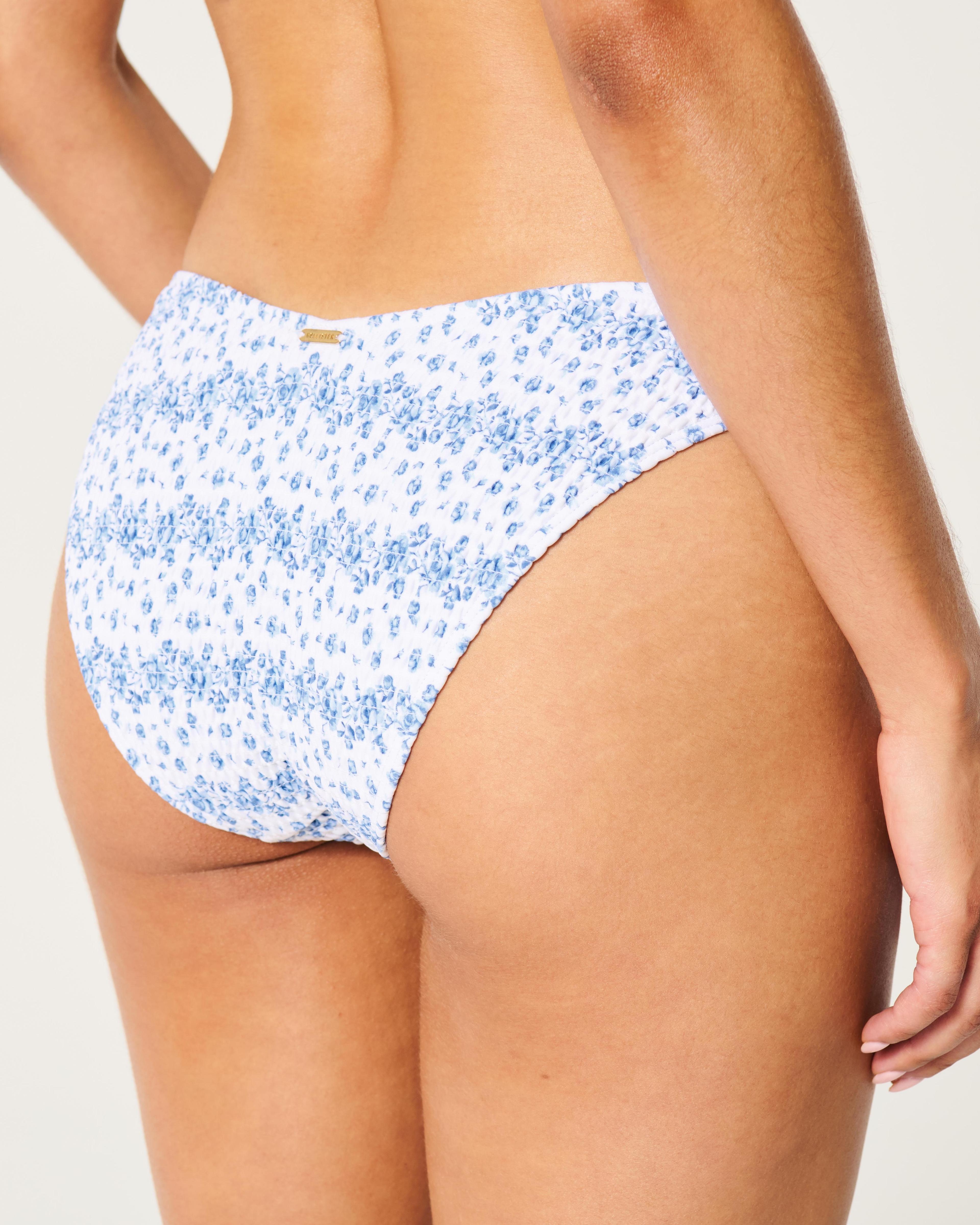 Smocked High-Leg Cheeky Bikini Bottom Product Image