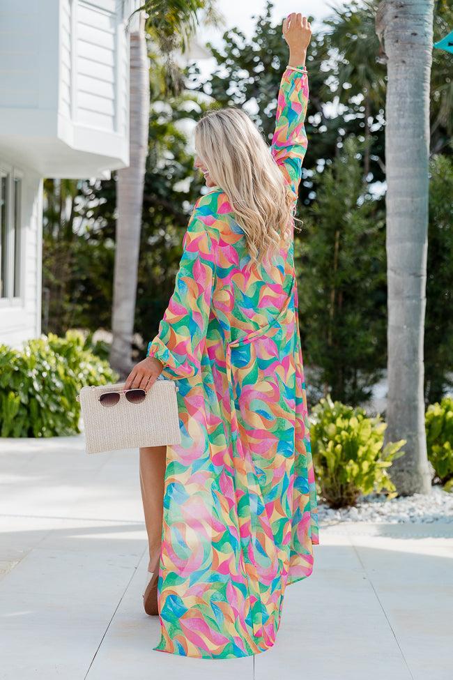 Eyes On Paradise in Kaleidoscope Dreams Belted Kimono Cover Up Product Image