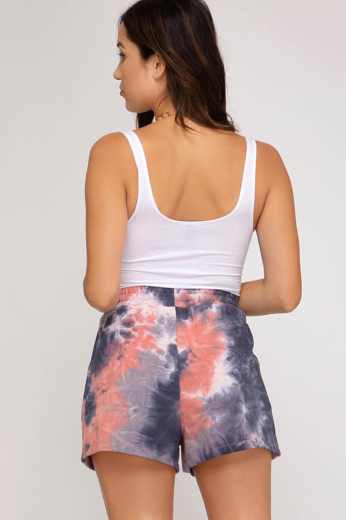 Tie Dyed French Terry Knit Shorts Product Image