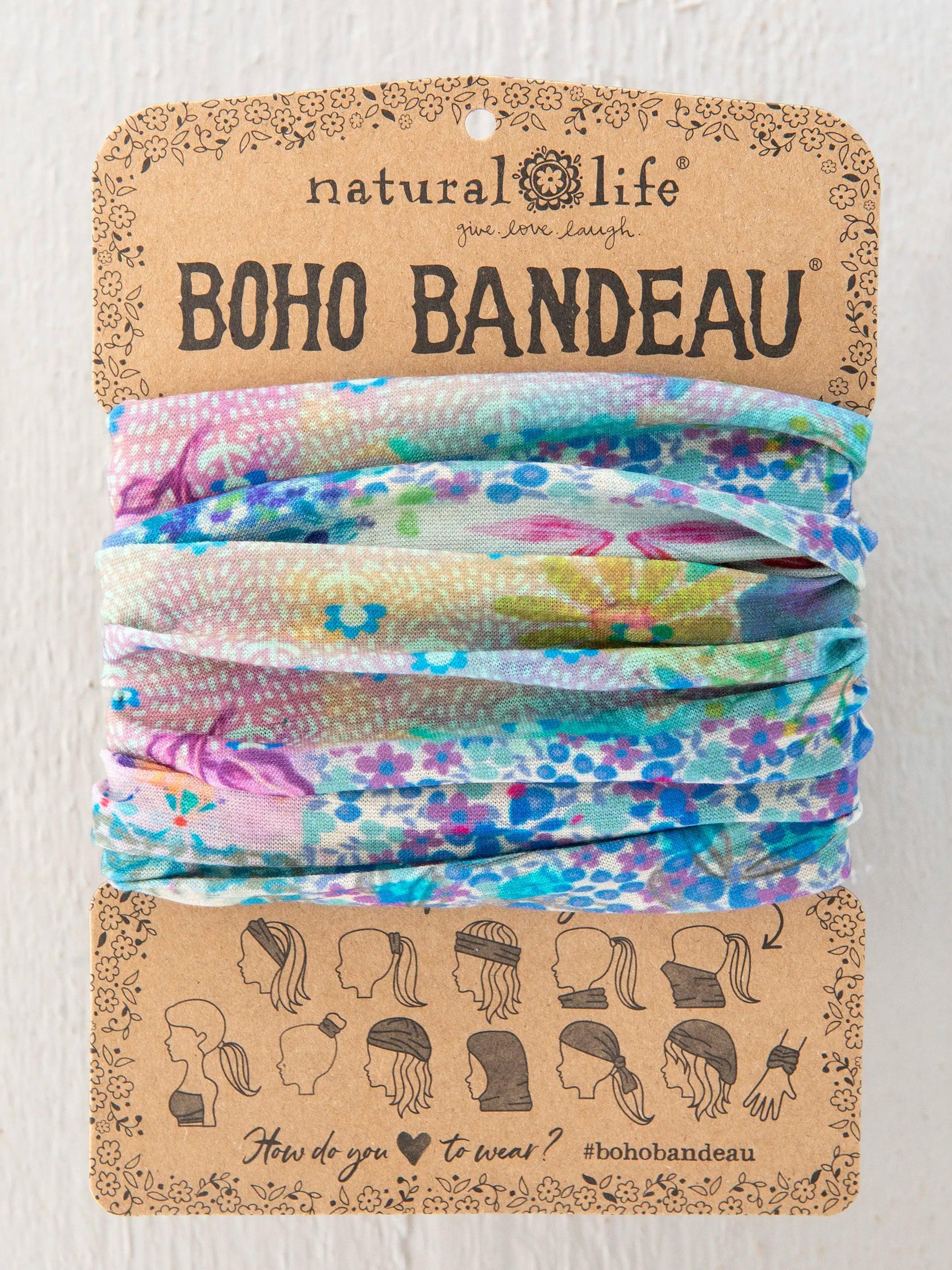 Full Boho Bandeau® Headband - Blue Watercolor Patchwork Product Image