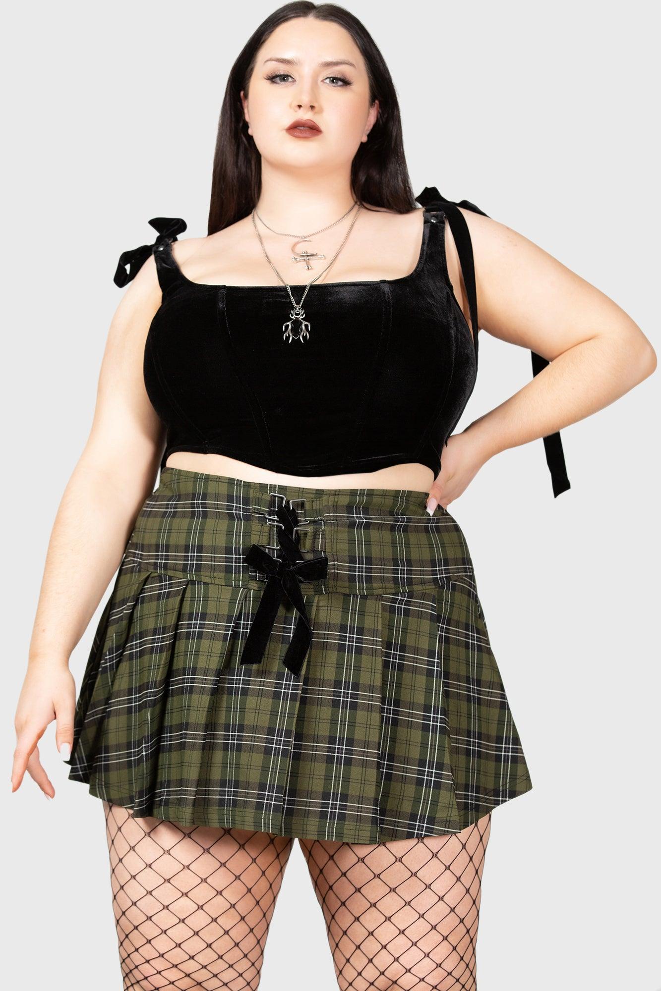 Dark Canopy Pleated Skirt [PLUS] Female Product Image