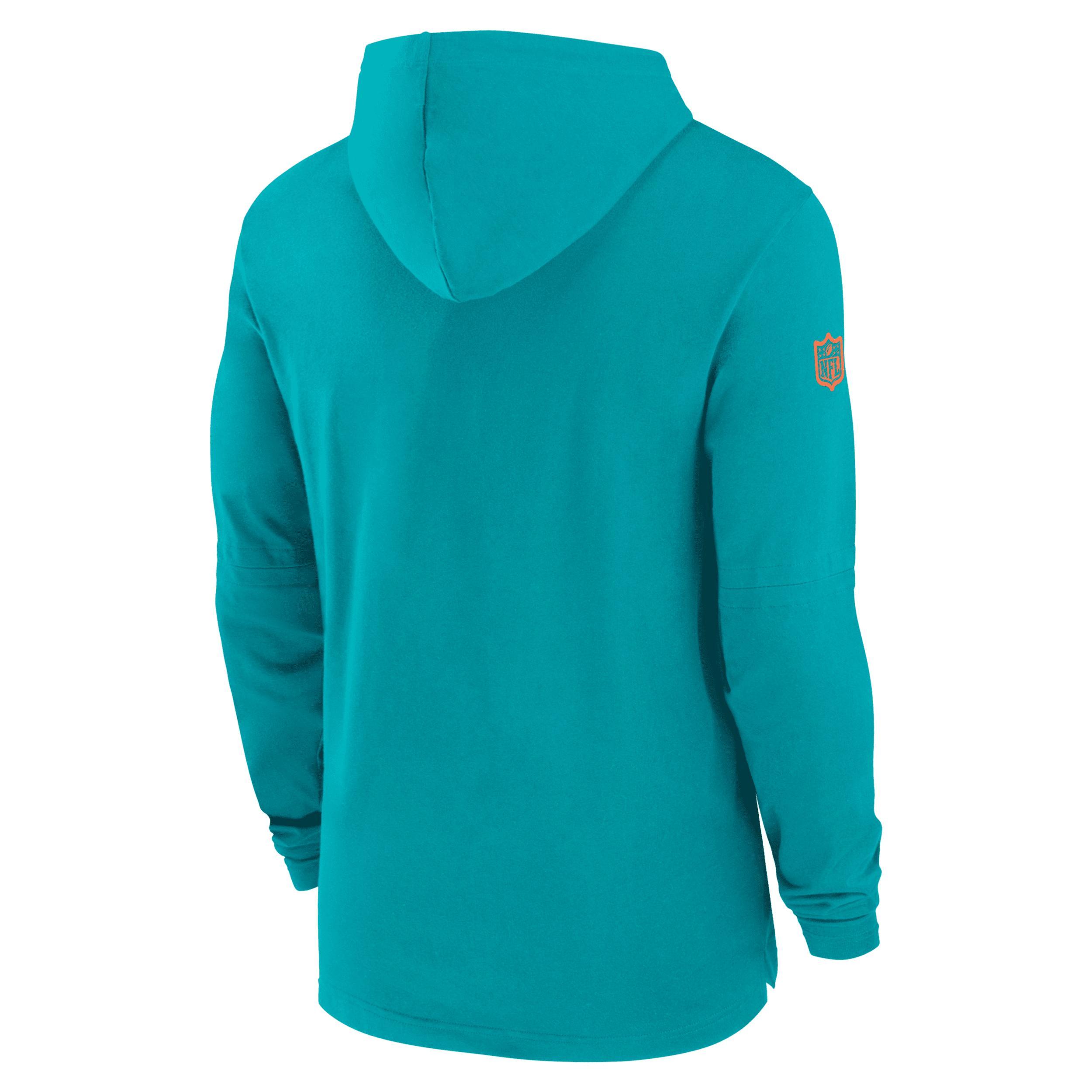 Miami Dolphins Sideline Nike Men's Dri-FIT NFL Long-Sleeve Hooded Top Product Image