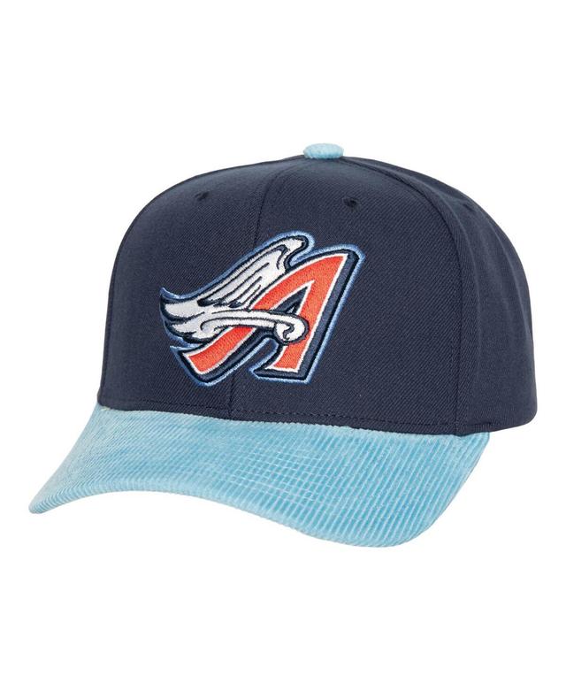 Mens Mitchell & Ness Navy California Angels Corduroy Pro Snapback Hat Product Image