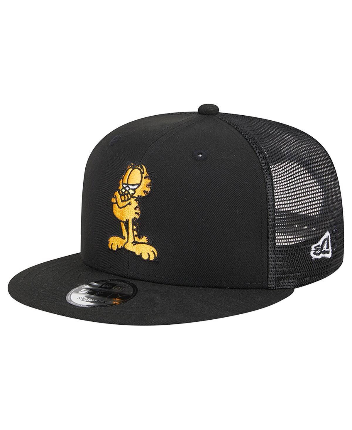 Mens New Era Black Garfield  Trucker 9FIFTY Snapback Hat Product Image