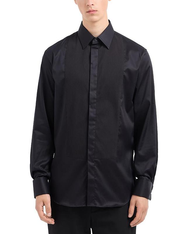 Mens Cotton Modern-Fit Long-Sleeve Tuxedo Shirt Product Image