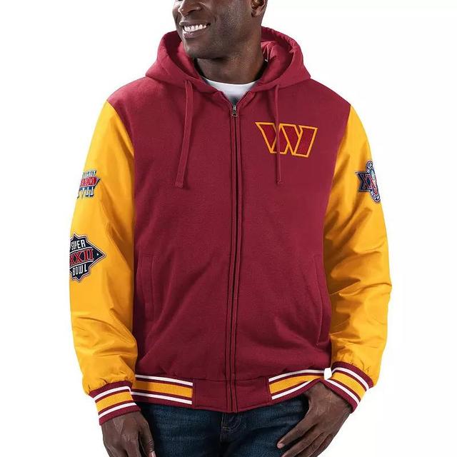 Mens G-III Sports by Carl Banks Burgundy/Gold Washington Commanders Player Option Full-Zip Hoodie Product Image