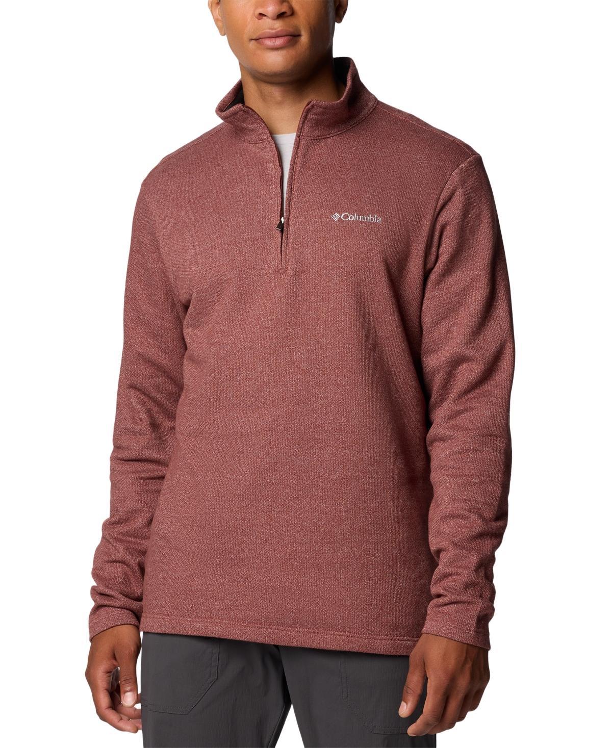 Mens Columbia Hart Mountain Fleece Quarter-Zip Pullover Dark Grey Product Image