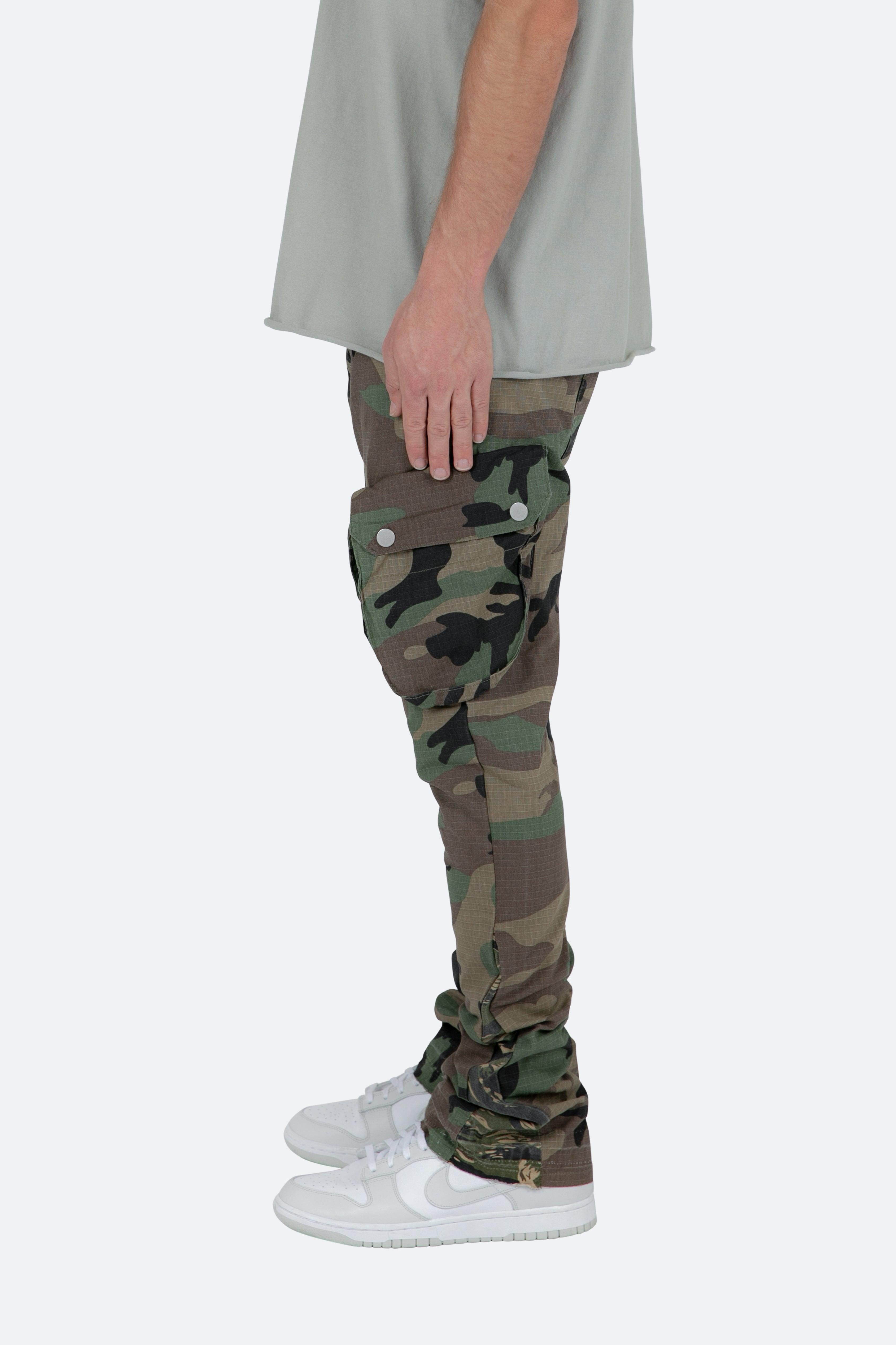 Patch Pocket Flare Cargo Pants - Camo Product Image