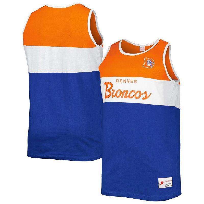 Mens Mitchell & Ness /Royal Denver Broncos Split Body Tank Top Product Image