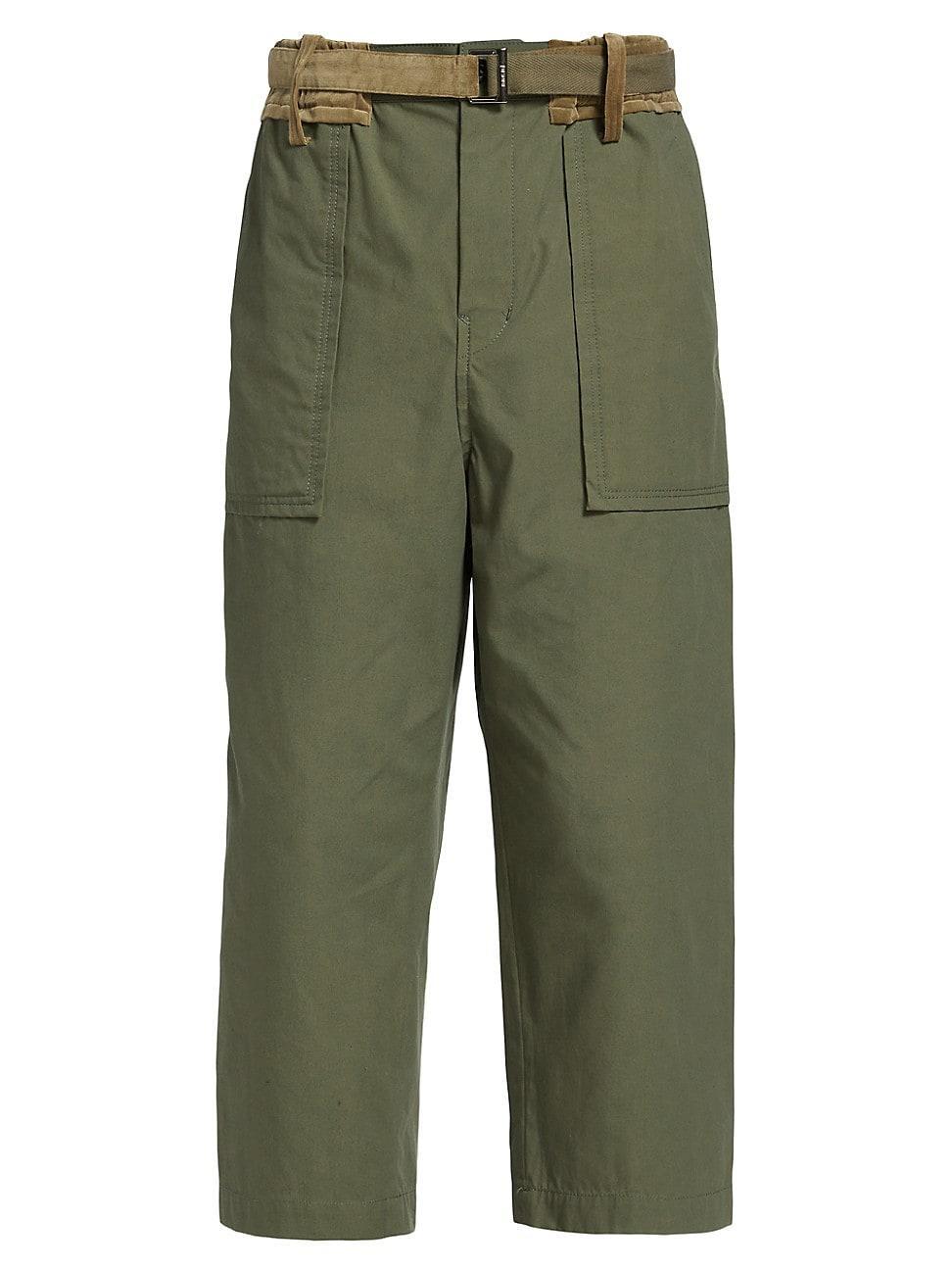 Mens Oxford Cotton-Blend Crop Pants Product Image