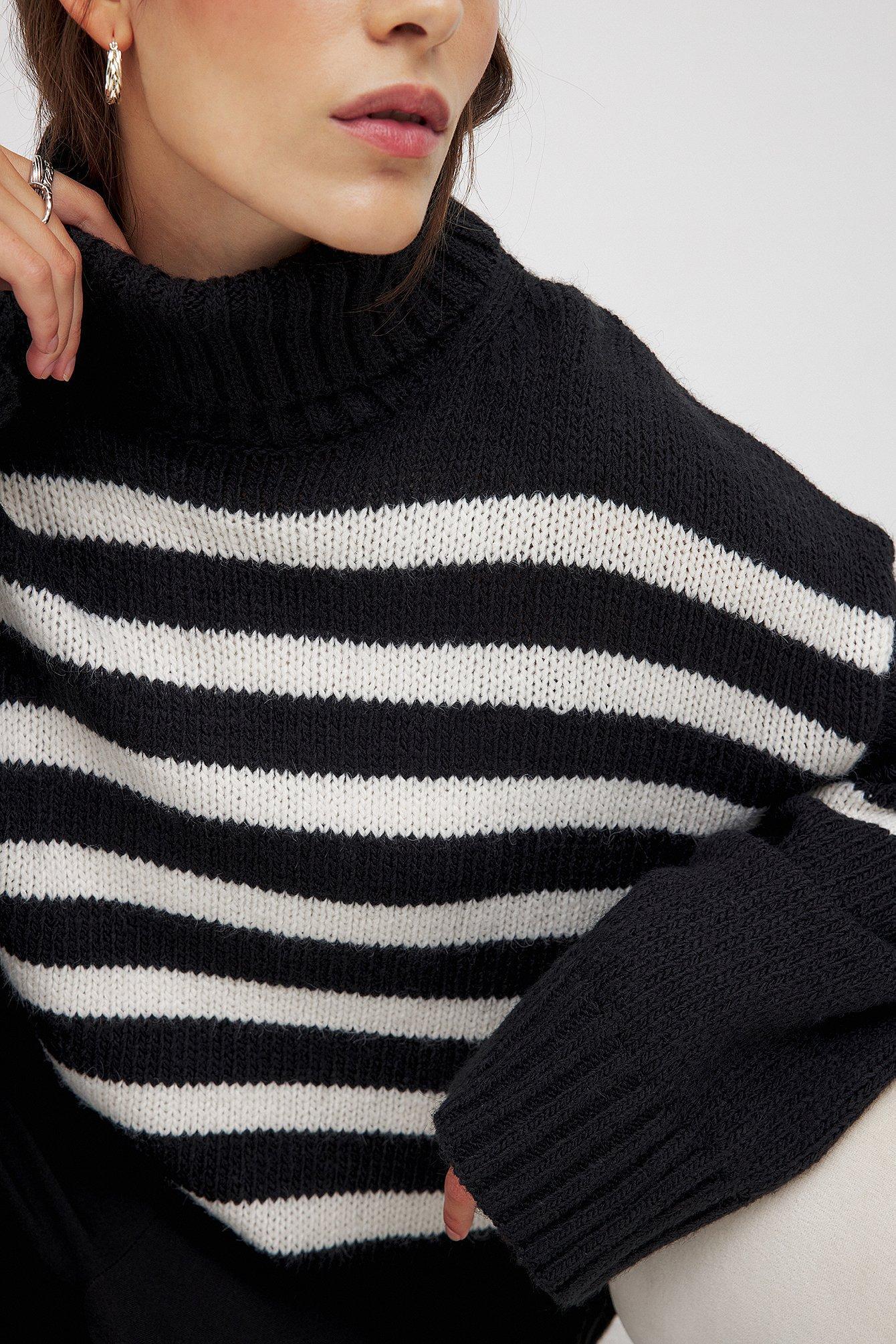 Turtle Neck Knitted Striped Sweater product image