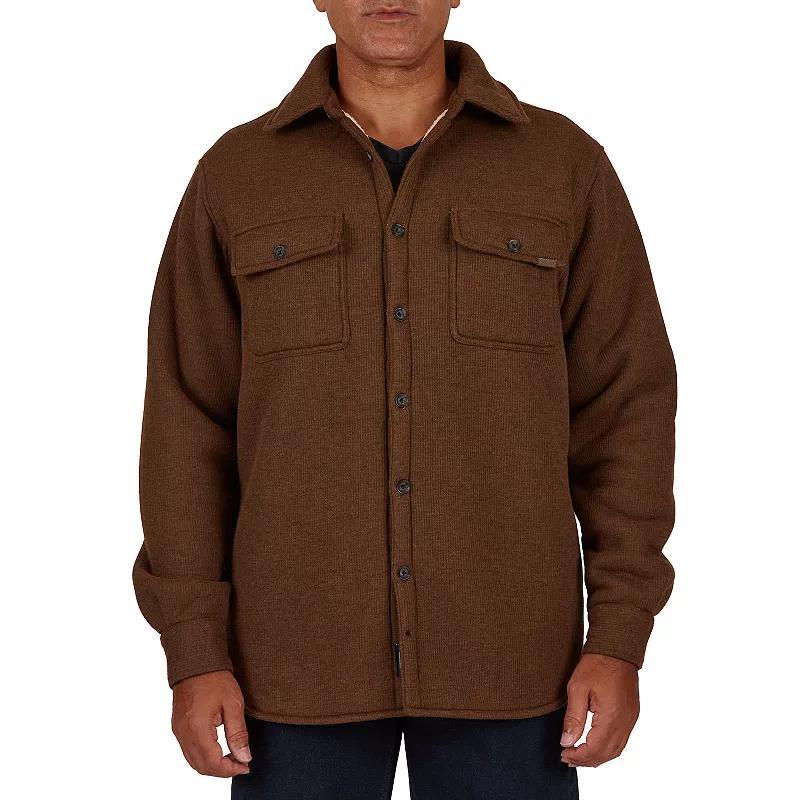 Mens Smiths Workwear Sherpa-Lined Heather Thermal Shirt Jacket Heather Grey Product Image