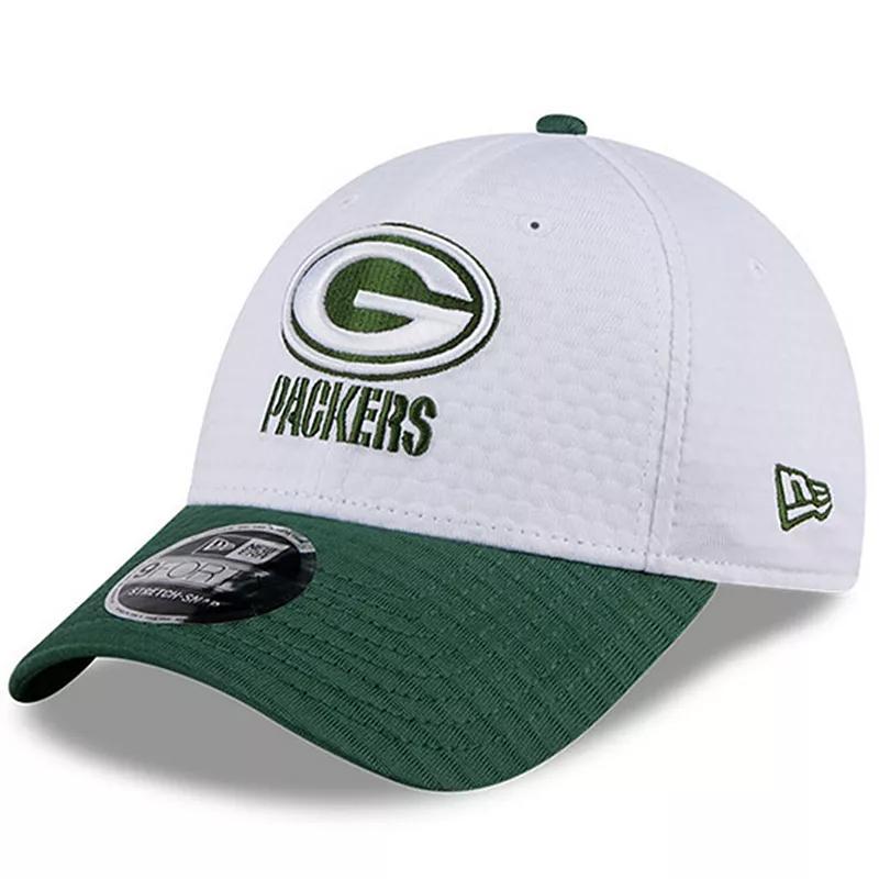 New Era Mens White Green Bay Packers 2024 Nfl Training Camp 9FORTY Adjustable Hat - White, Green Product Image