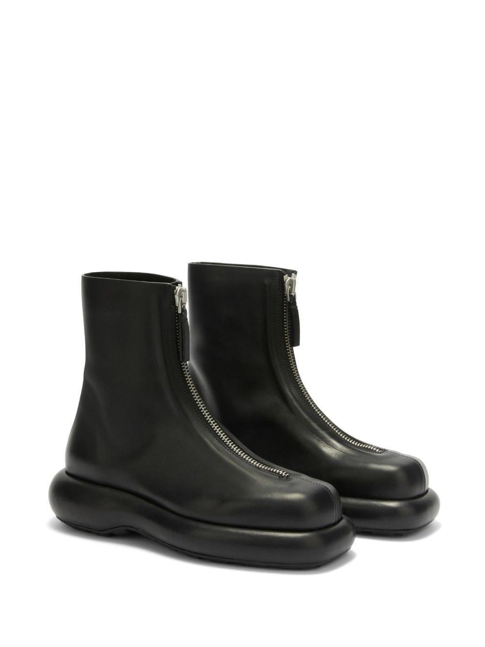 zip-up leather boots Product Image