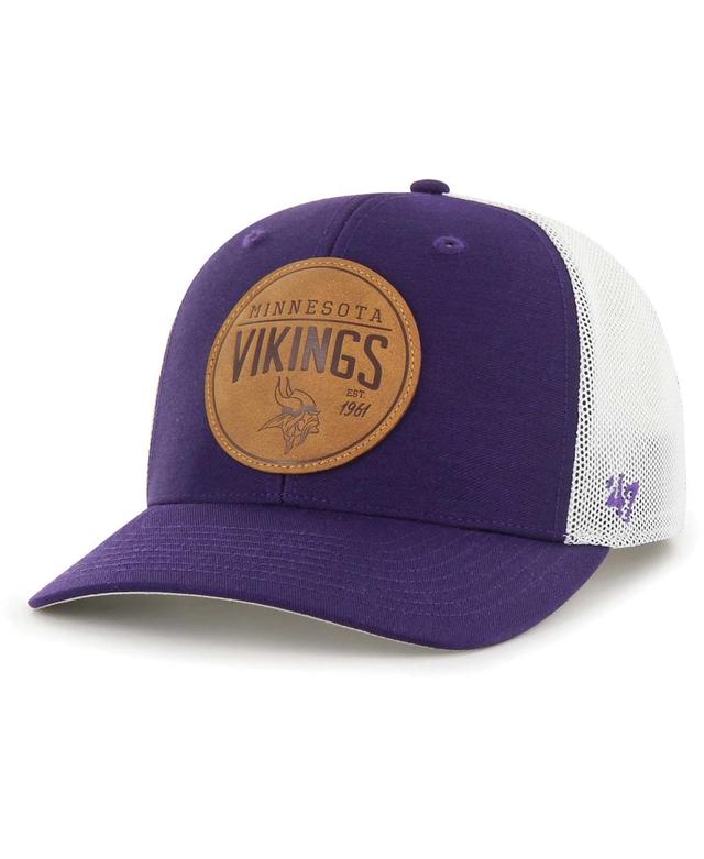 Mens 47 Brand Purple Minnesota Vikings Leather Head Flex Hat Product Image