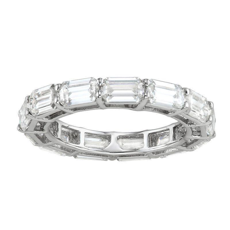 Charles & Colvard 14k White Gold 3 3/4 Carat T.W. Lab-Created Moissanite Eternity Band, Womens Product Image