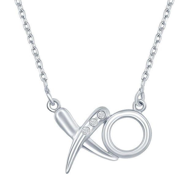 Sterling Silver XO 1/3 Carat T.W. Diamond Necklace, Womens Product Image