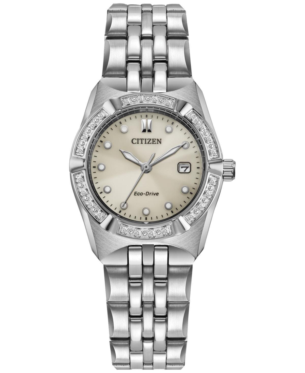 Citizen Eco-Drive Womens Corso Diamond (1/10 ct. t.w.) Stainless Steel Bracelet Watch 28mm Product Image