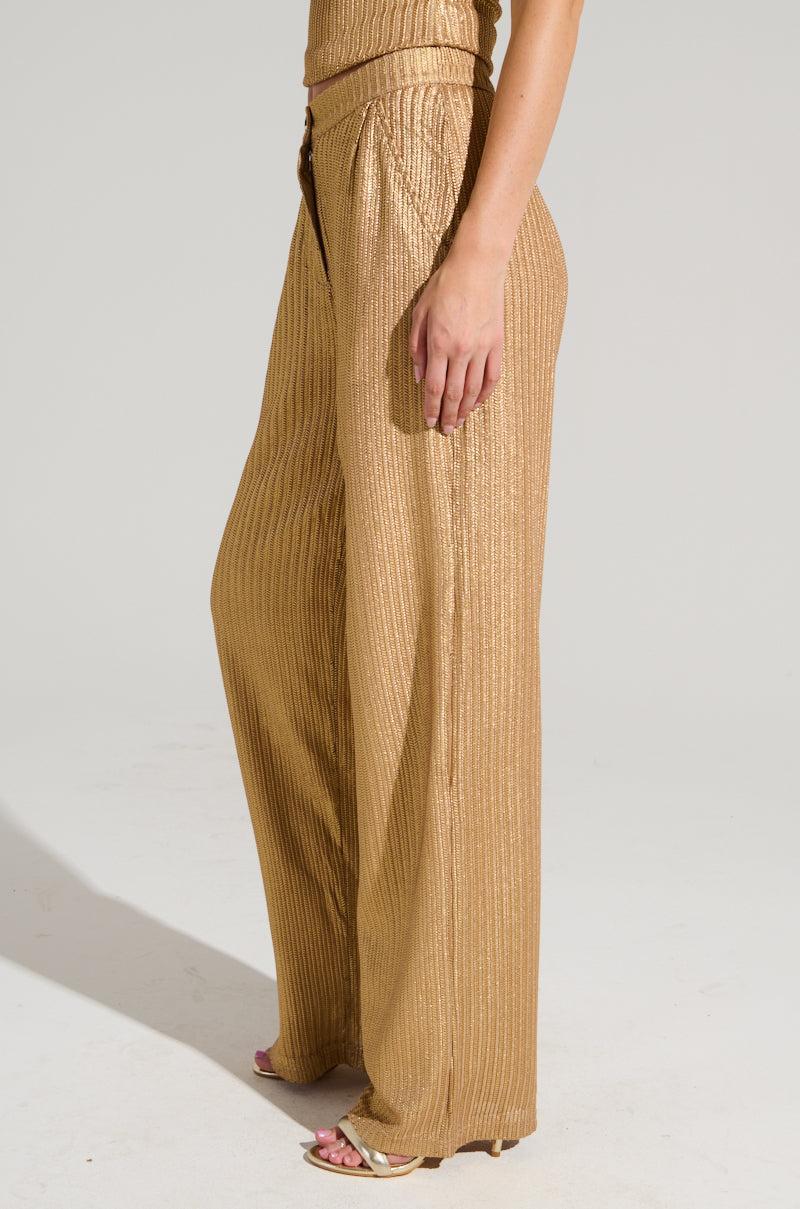 UP ALL NIGHT THINKING TROUSER IN GOLD Product Image