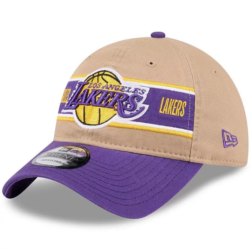 Mens New Era Tan/Purple Los Angeles Lakers 2024 NBA Draft 9TWENTY Adjustable Hat Product Image