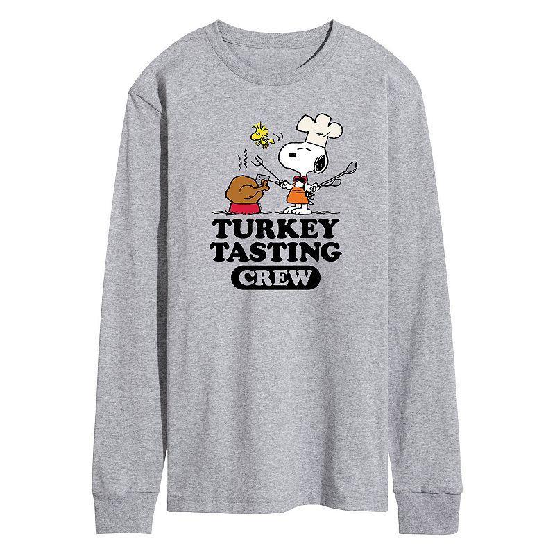 Mens Peanuts Turkey Tasting Crew Tee Med Grey Product Image