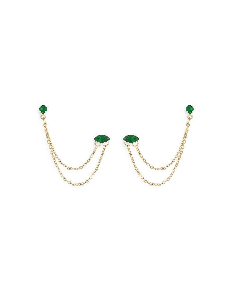 Ettika Draped Chain Double Piercing Earrings in 18K Gold Plate Product Image