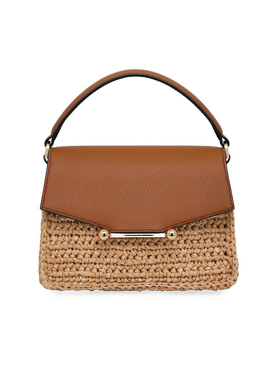 Womens Mosaic Nano Raffia & Leather Bag Product Image