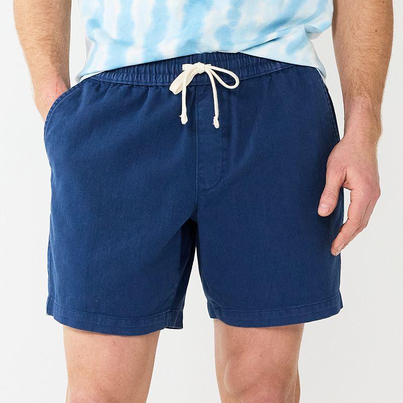 Mens Sonoma Goods For Life 7 Everyday Textured Twill Pull-On Shorts Dark Blue Product Image