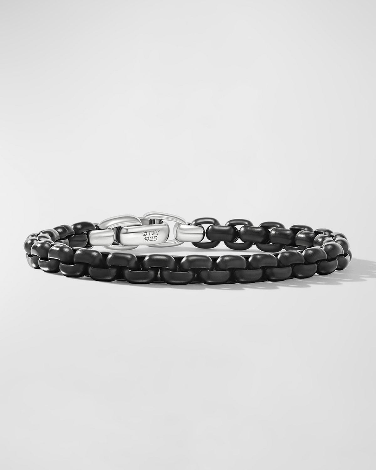 David Yurman Mens Black Pvd Stainless Steel & Sterling Silver Box Chain Bracelet Product Image